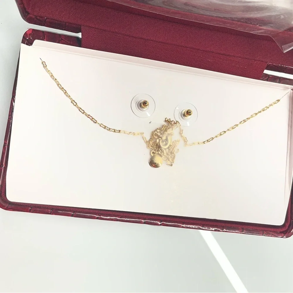 Liz Claiborne Monogram "K" Silvertone Rhinestone Jewelry Set in Gift Box NEW - Picture 3 of 4